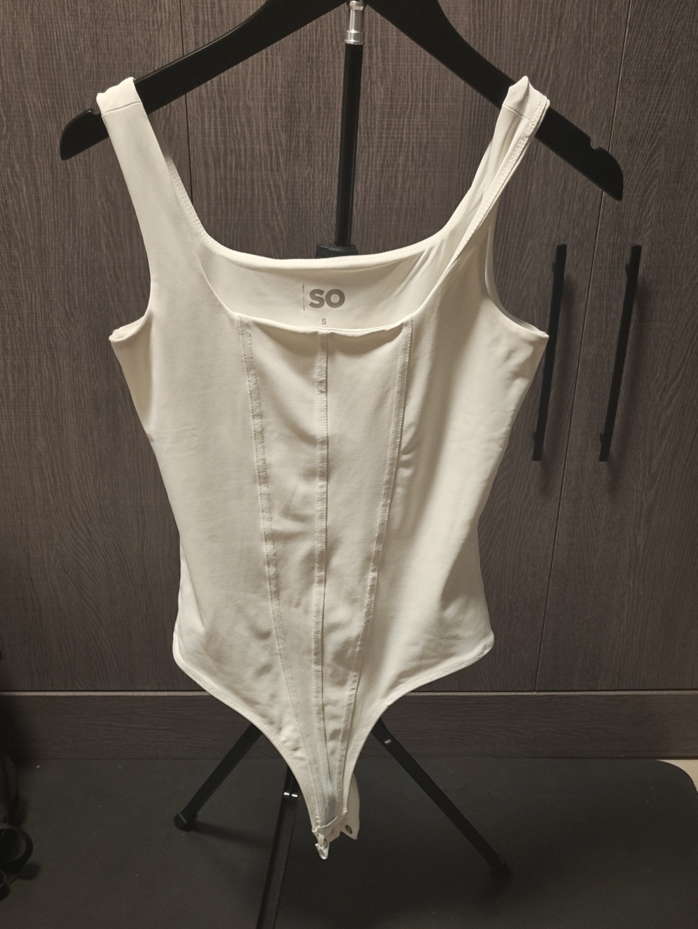 SO White Scoop Neck Stretch Bodysuit